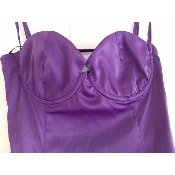 SKY TO MOON Bustier Dress Envy Violet‎ Purple Bodycon Straps Size M - Picture 3 of 15